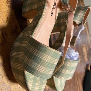 Plaid heels $30